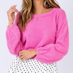 Princess Polly Hot Pink Fuzzy Sweater